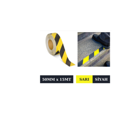 50MM X 15 MT MERDİVEN KAYDIRMAZ BANT SARI-SİYAH
