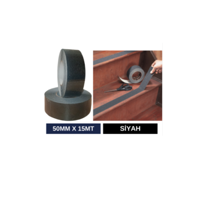 50MM X 15MT MERDİVEN KAYDIRMAZ BANT SİYAH