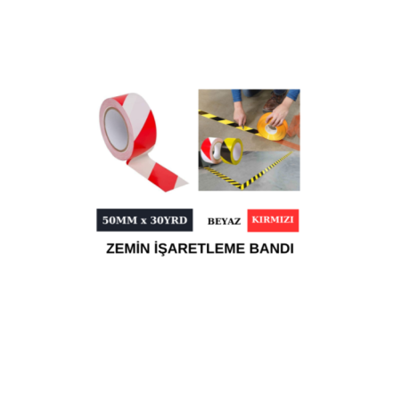 YER İŞARETLEME BANDI 50MM X 30YRD KIRMIZI-BEYAZ